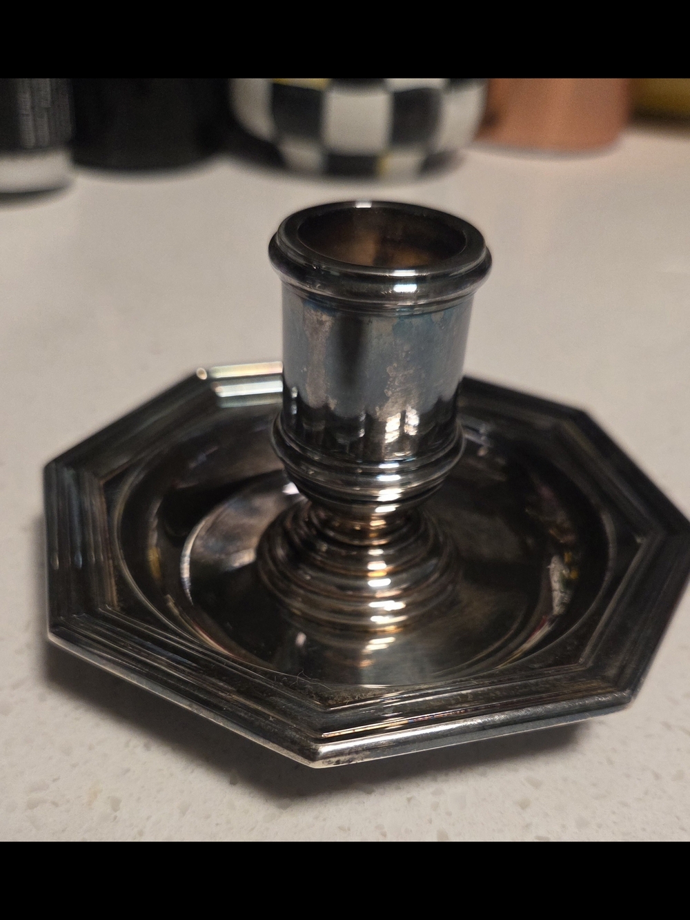 Vintage Christofle Silvered Cluny Candle Holders, Set Of Two.